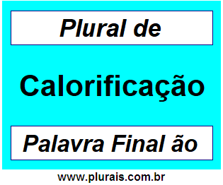 Plural de Calorificação