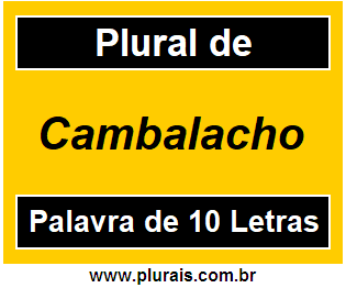 Plural de Cambalacho