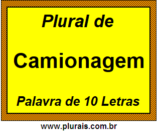 Plural de Camionagem