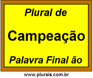 Plural de Campeação