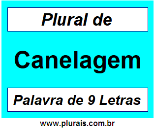 Plural de Canelagem