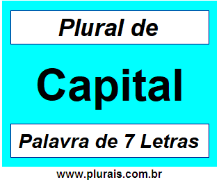 Plural de Capital