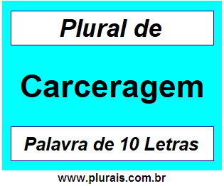 Plural de Carceragem