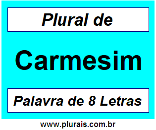 Plural de Carmesim