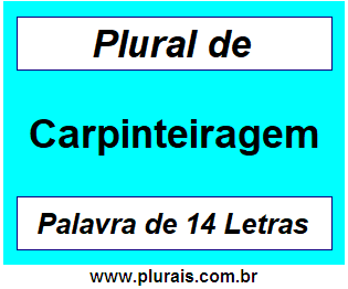 Plural de Carpinteiragem