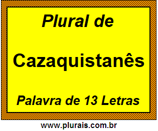 Plural de Cazaquistanês