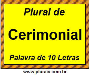 Plural de Cerimonial