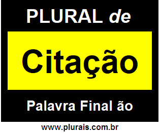 Plural de Citação