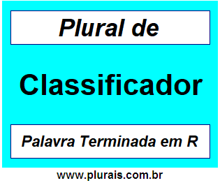 Plural de Classificador