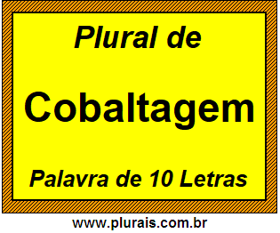 Plural de Cobaltagem