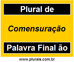 Plural de Comensuração