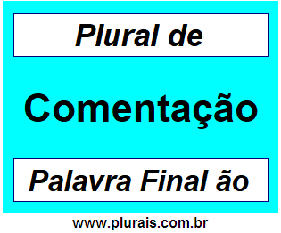 Plural de Comentação