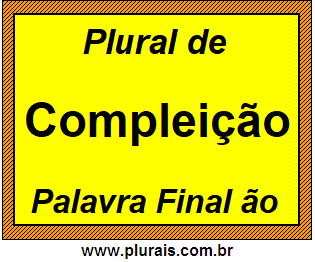 Plural de Compleição