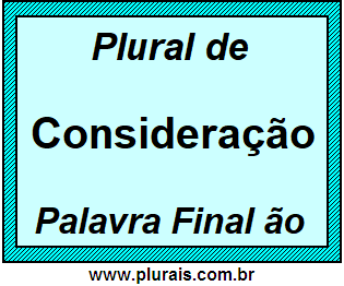 Plural de Consideração