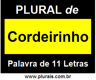 Plural de Cordeirinho