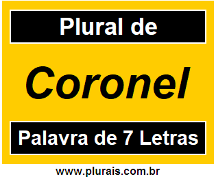 Plural de Coronel