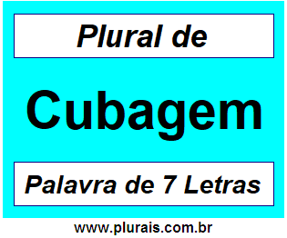 Plural de Cubagem