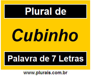 Plural de Cubinho