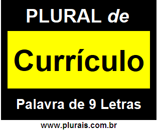 Plural de Currículo