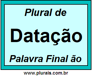 Plural de Datação