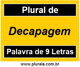 Plural de Decapagem