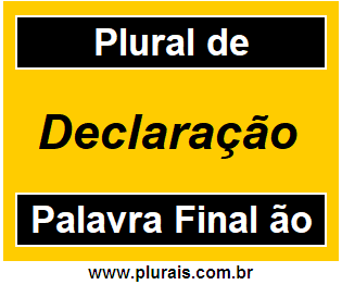 Plural de Declaração