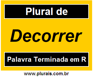 Plural de Decorrer