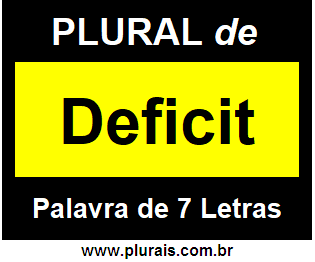 Plural de Deficit