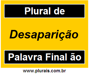 Plural de Desaparição