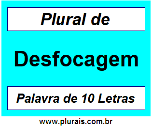 Plural de Desfocagem