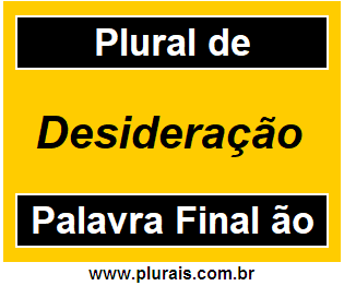 Plural de Desideração