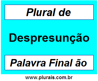 Plural de Despresunção