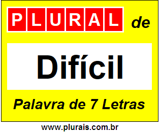 Plural de Difícil