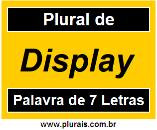 Plural de Display