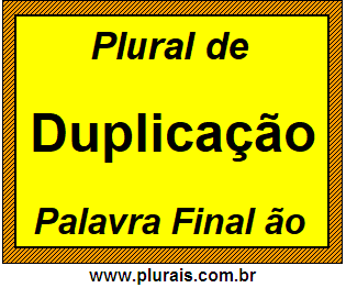 Plural de Duplicação