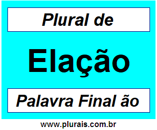 Plural de Elação