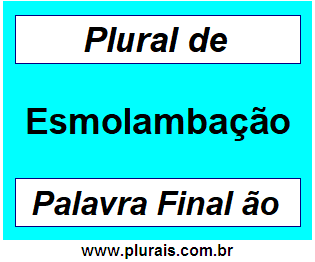 Plural de Esmolambação