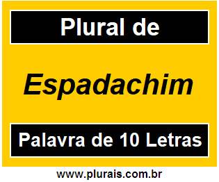 Plural de Espadachim