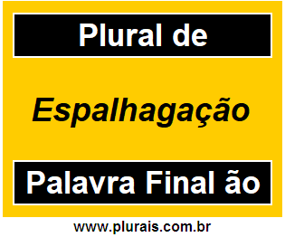 Plural de Espalhagação