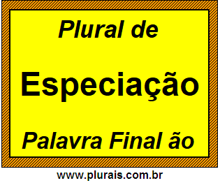 Plural de Especiação