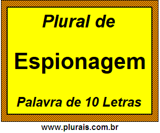 Plural de Espionagem