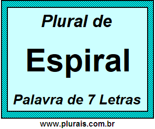 Plural de Espiral