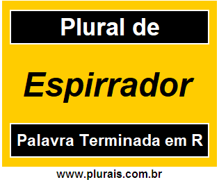 Plural de Espirrador