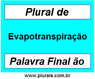 Plural de Evapotranspiração