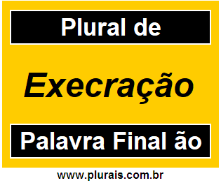 Plural de Execração