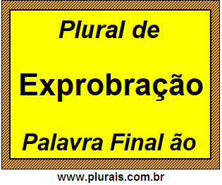 Plural de Exprobração