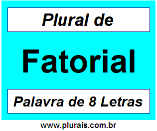 Plural de Fatorial