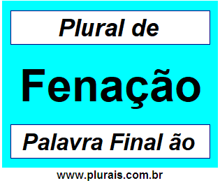 Plural de Fenação