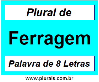 Plural de Ferragem