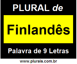 Plural de Finlandês